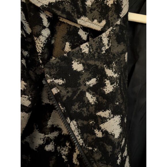 Lafayette 148 New York Blazer Size 8 Moto Jacket Wool Blend Shimmer - Picture 4 of 5